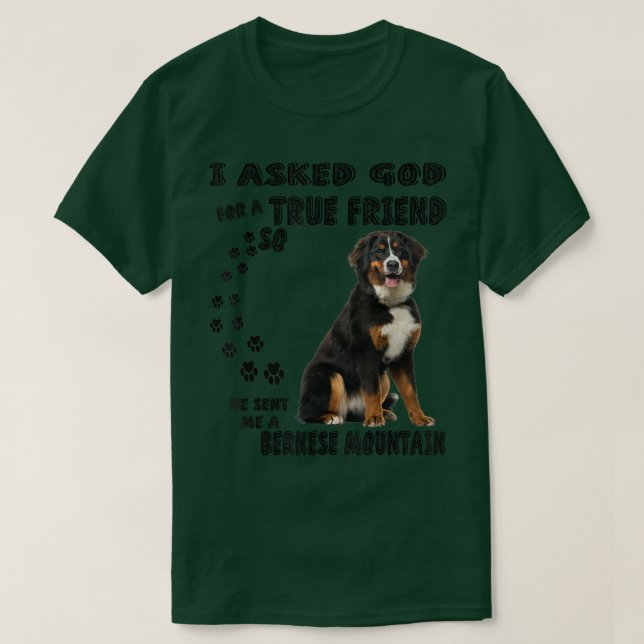 Berner Sennenhund Quote Mum Dad Print, Bernese Mou T-Shirt (Design Front)