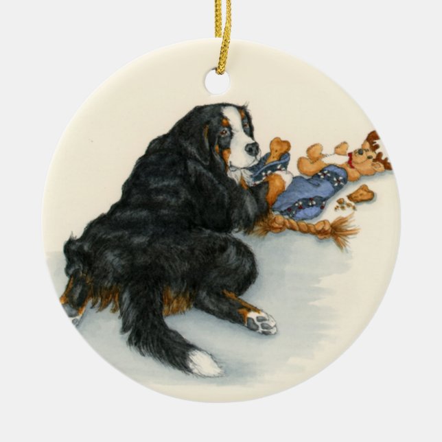 Berner with stocking ceramic tree decoration (Front)