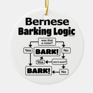Bernese Barking Logic Ceramic Tree Decoration