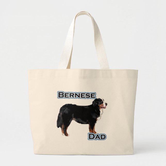 Bernese Dad 4 Large Tote Bag (Front)