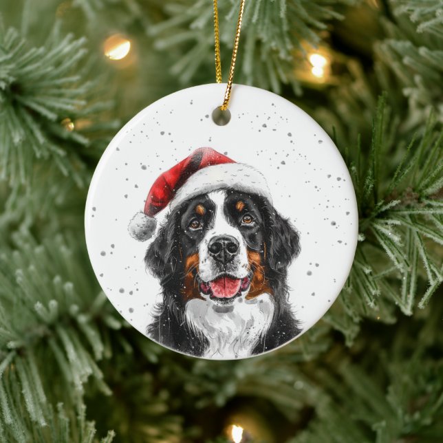 Bernese Dog Christmas Personalized Ceramic Tree Decoration (Tree)