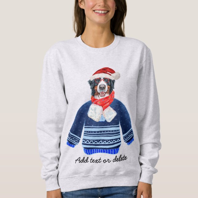 Bernese Dog Ugly Christmas Dog Mum Sweatshirt (Front)