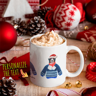 Bernese Dog Wearing Ugly Sweater Xmas Dog Lover Coffee Mug