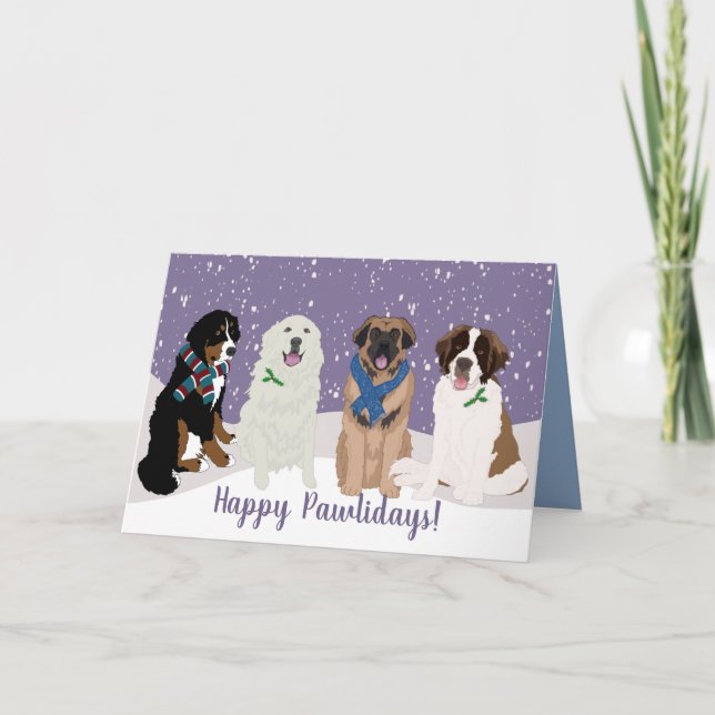 Bernese Leonberger Pyrenees St Bernard Christmas  Card (Front)