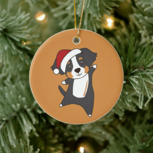 Bernese Merry Christmas Happy Christmas Dogs Adult Ceramic Tree Decoration