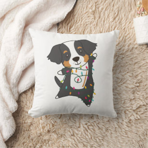Bernese Merry Christmas Happy Christmas Dogs Cushion