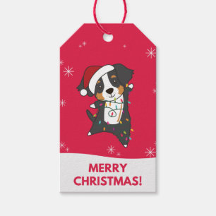 Bernese Merry Christmas Happy Christmas Dogs Gift  Tags
