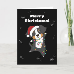 Bernese Merry Christmas Happy Christmas Dogs Holiday Card