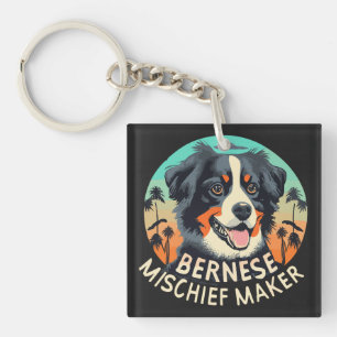 Bernese Mischief Maker - Funny Mountain Dog Key Ring