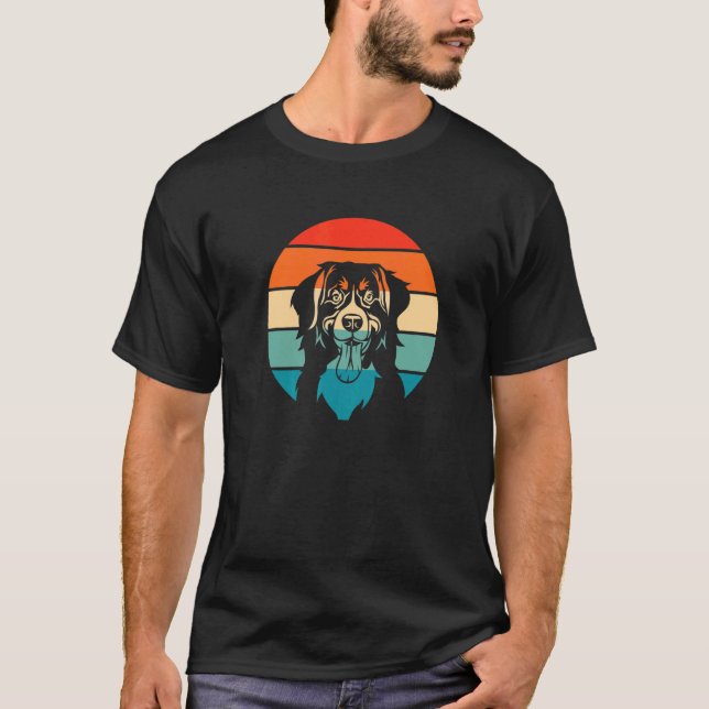 Bernese Mountain Berner Dog Mum Dog Dad Retro T-Shirt (Front)
