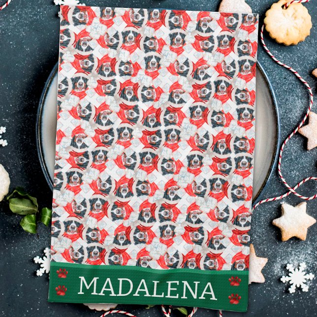 Bernese Mountain Christmas Dog Tea Towel (Creator Uploaded)