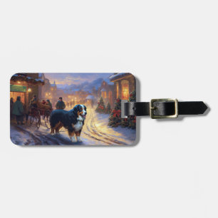 Bernese Mountain Christmas Festive Season Luggage Tag