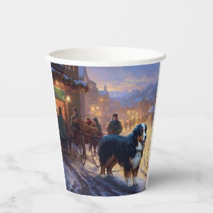 Bernese Mountain Christmas Festive Season Paper Cups