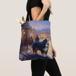 Bernese Mountain Christmas Festive Season Tote Bag