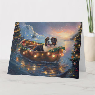 Bernese Mountain Christmas Festive Voyage Card