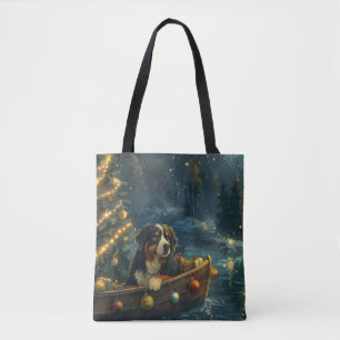 Bernese Mountain Christmas Festive Voyage Tote Bag
