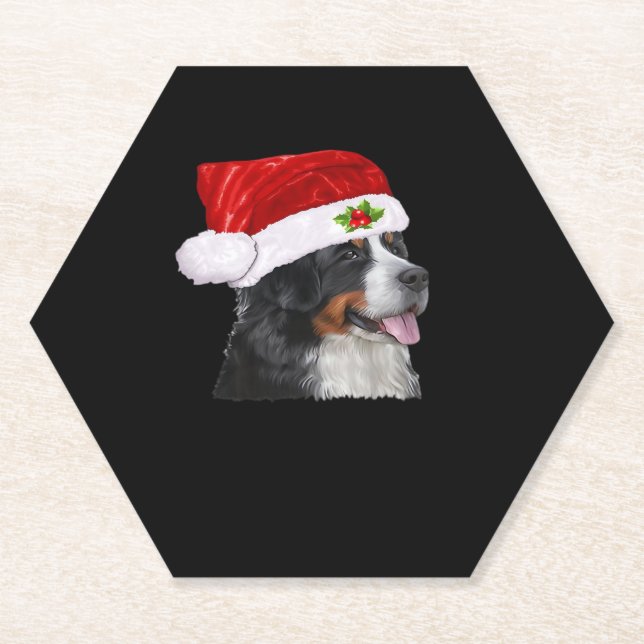Bernese Mountain Christmas Shirt Dog Christmas Cos Paper Coaster (Front)