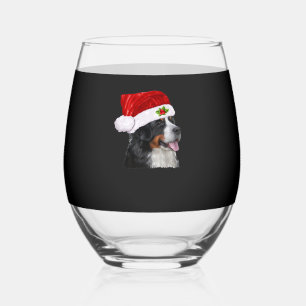 Bernese Mountain Christmas Shirt Dog Christmas Cos Stemless Wine Glass