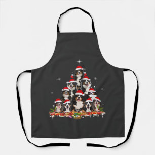 Bernese Mountain Christmas Tree Dog Santa Xmas Fun Apron