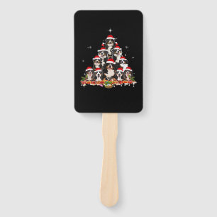 Bernese Mountain Christmas Tree Dog Santa Xmas Fun Hand Fan