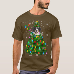 Bernese Mountain Christmas Tree Xmas Lights Dog Lo T-Shirt