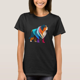 Bernese Mountain Colourful Origami Dog Cute Birthd T-Shirt