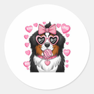 Bernese Mountain Coquette Dog Pet Lover Owner  Classic Round Sticker