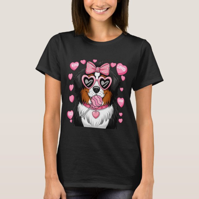 Bernese Mountain Coquette Dog Pet Lover Owner  T-Shirt (Front)