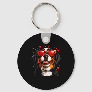 Bernese Mountain Cute Berner Dog Lover Valentines  Key Ring