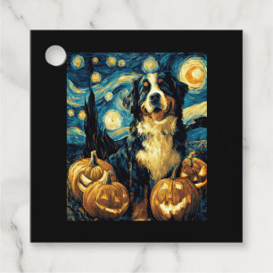 Bernese Mountain Cute Dog Halloween Jack O Lantern Favour Tags