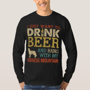 Bernese Mountain Dad Drink Beer Hang With Dog Funn T-Shirt