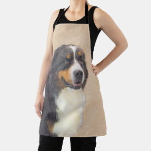 Bernese Mountain Dog 2 Painting - Cute Original Do Apron