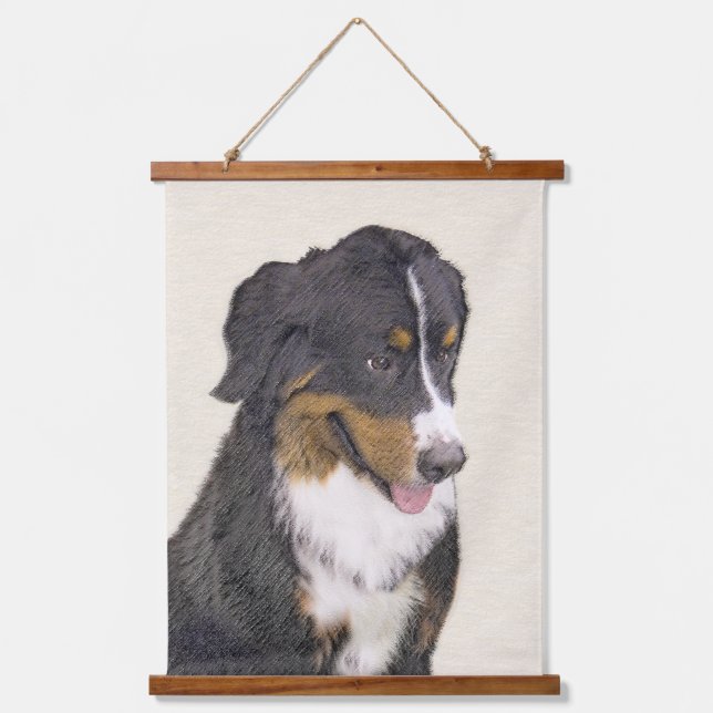 Bernese Mountain Dog 2 Painting - Cute Original Do Hanging Tapestry (Front)