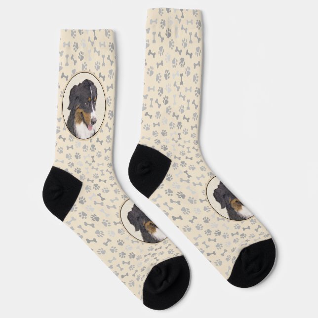 Bernese Mountain Dog 2 Painting - Cute Original Do Socks (Right)