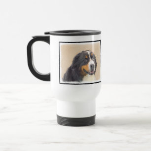 Bernese Mountain Dog 2 Painting - Original Dog Art Travel Mug