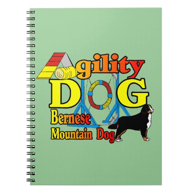 Bernese Mountain Dog Agility Spiral Notebook (Front)