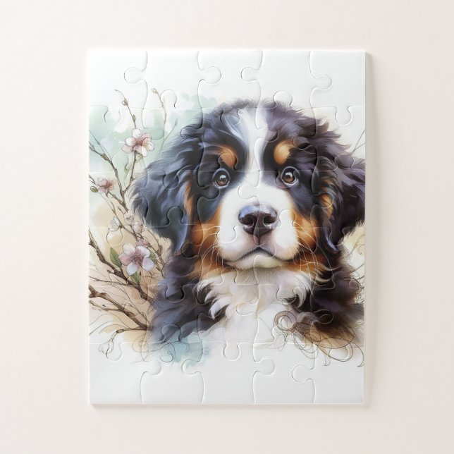 Bernese Mountain Dog AI Puppy  Jigsaw Puzzle (Vertical)