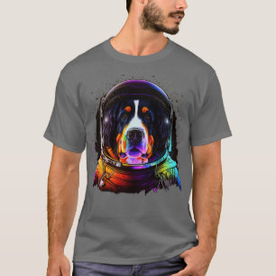 Bernese Mountain Dog Astronaut in Outer Space Funn T-Shirt
