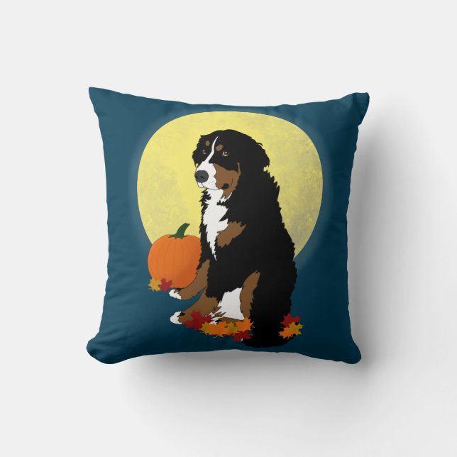 Bernese Mountain Dog Autumn  Cushion (Front)