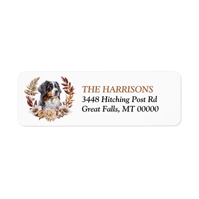 Bernese Mountain Dog Autumn Wreath (Front)