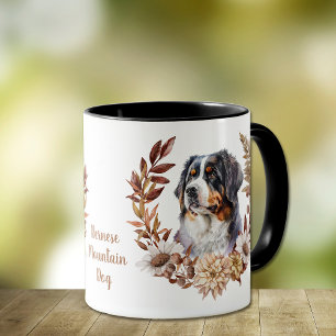 Bernese Mountain Dog Autumn Wreath Mug