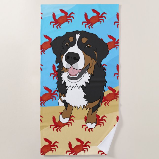 Bernese Mountain Dog  Beach Towel (Front)