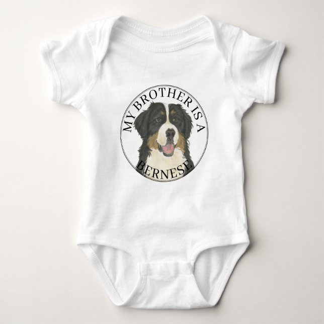 Bernese Mountain Dog Big Brother Baby Bodysuit (Front)