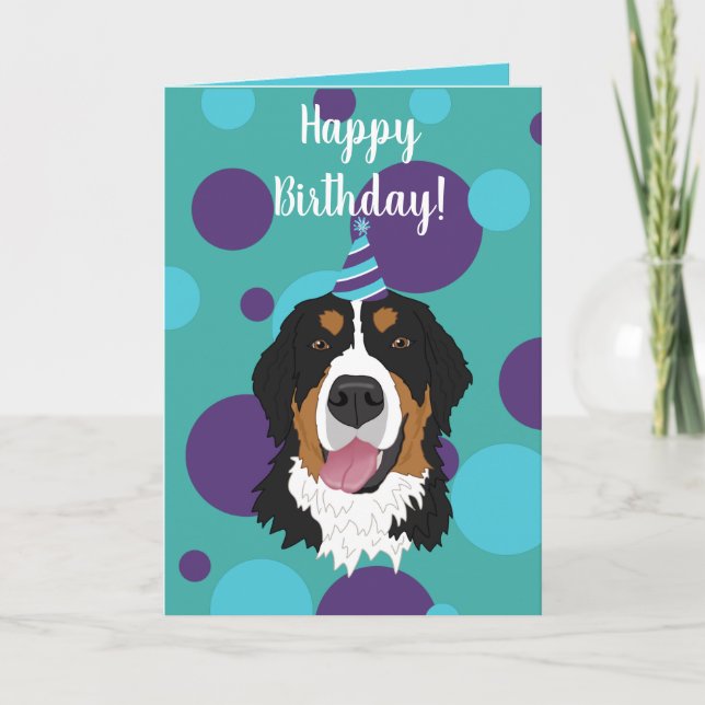 Bernese Mountain Dog Birthday Card (Front)