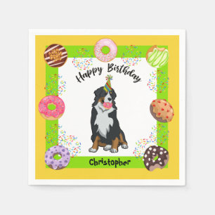 Bernese Mountain dog  Birthday Party Napkin
