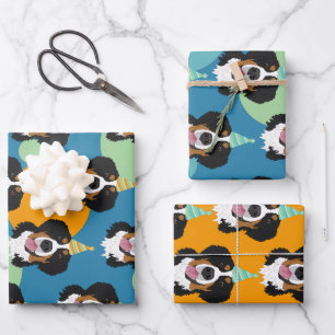 Bernese Mountain Dog Birthday Wrapping Paper Sheet