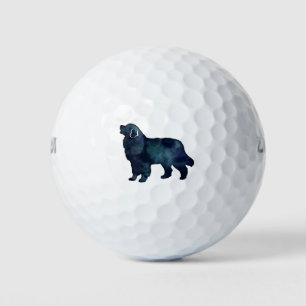 Bernese Mountain Dog Black Watercolor Golf Balls