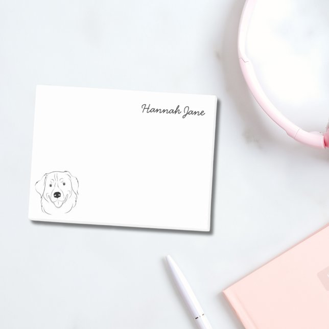 Bernese Mountain Dog Black & White Personalised Post-it Notes (Bernese Mountain Dog Black & White Personalized Post-it Notes)