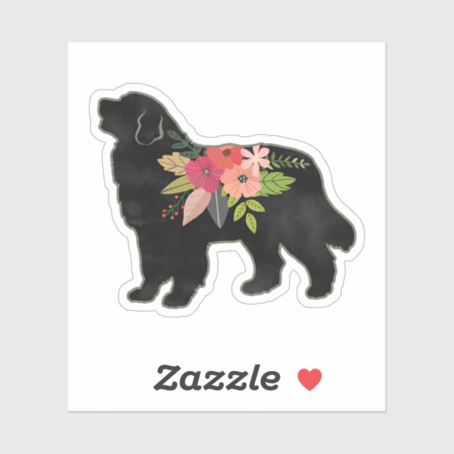 Bernese Mountain Dog Breed Boho Floral Silhouette (Sheet)