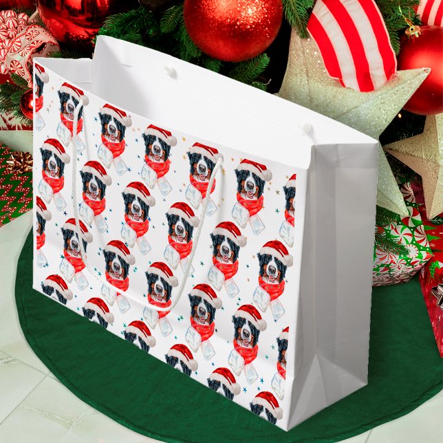Bernese Mountain Dog Breed Christmas Large Gift Bag (Creator Uploaded)